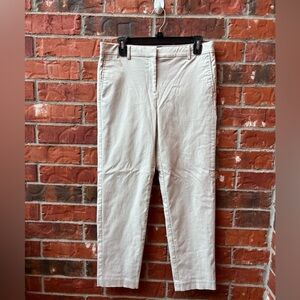 J. Jill Womens 10 Khaki Refined Woven Trousers Dress Career Office Pants